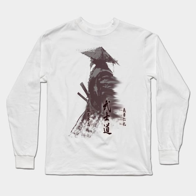 The Samurai Warrior - Anime Art Long Sleeve T-Shirt by tatzkirosales-shirt-store